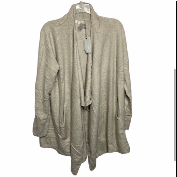 NWT Barefoot Dreams 2X Bisque Cream CozyChic Island Lite Open Sweater Cardigan - Picture 2 of 6